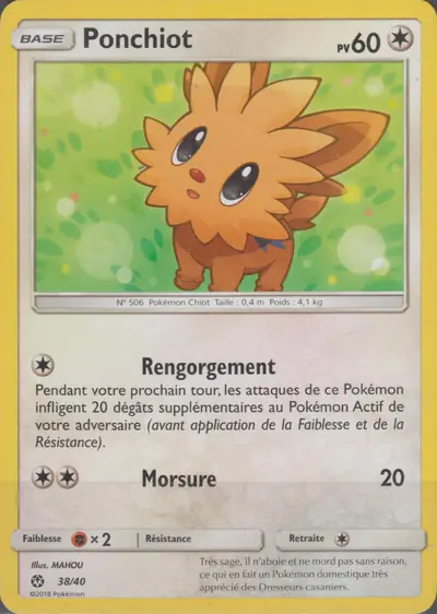 Image de la carte Pokemon Ponchiot 38/40