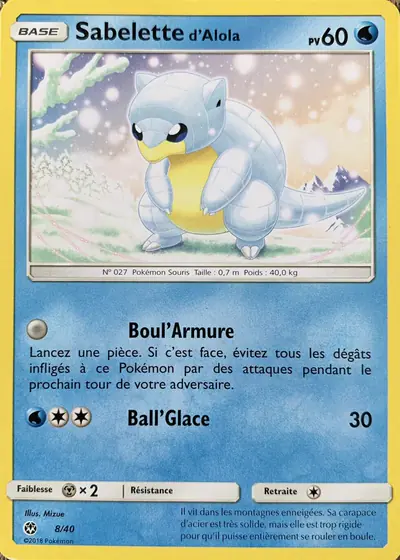 Image de la carte Pokemon Sabelette d'Alola 8/40