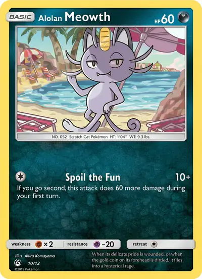 Carte Pokémon Alolan Meowth 10/12 — McDonald's 2019 (US)