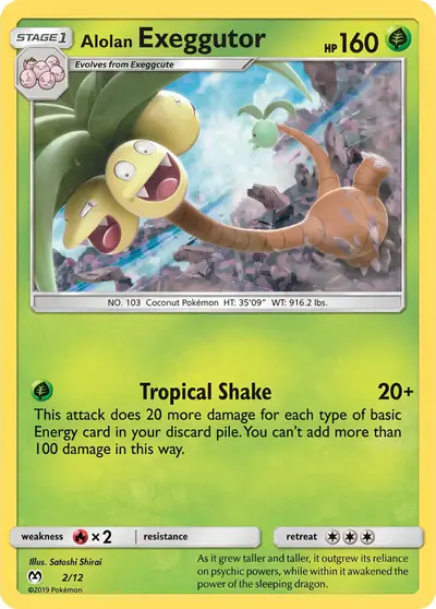 Carte Pokémon Alolan Exeggutor 2/12 — McDonald's 2019 (US)