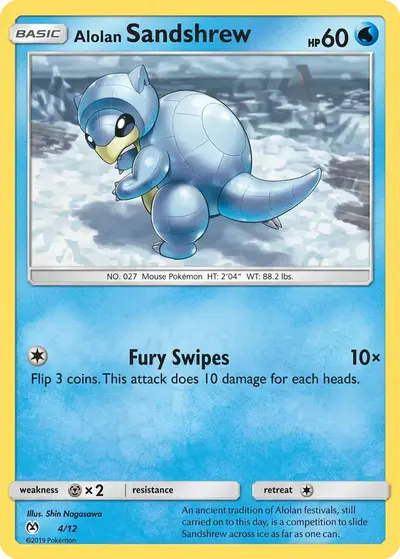 Image de la carte Pokemon Alolan Sandshrew 4/12