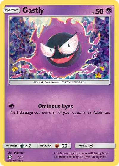 Image de la carte Pokemon Gastly 7/12