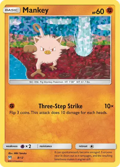 Carte Pokémon Mankey 8/12 — McDonald's 2019 (US)