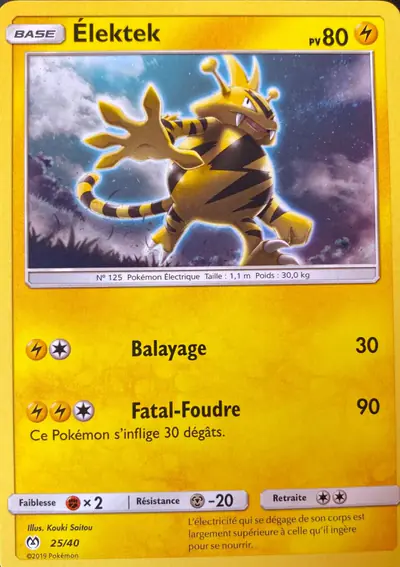 Image de la carte Pokemon Élektek 25/40