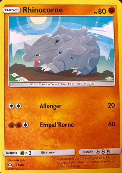 Image de la carte Pokemon Rhinocorne 31/40