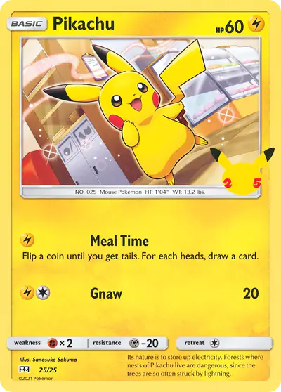 Image de la carte Pokemon Pikachu 25/25