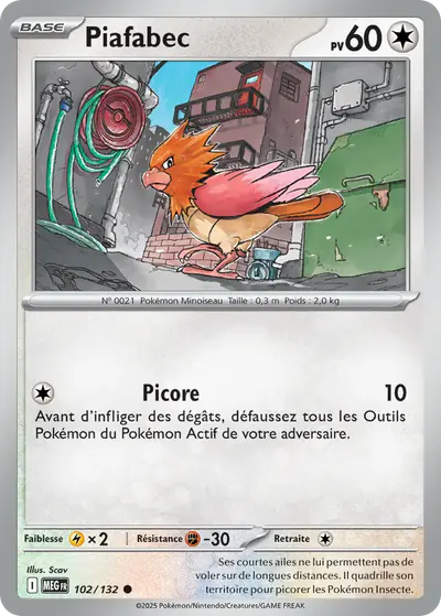 Image de la carte Pokemon Piafabec 102/132