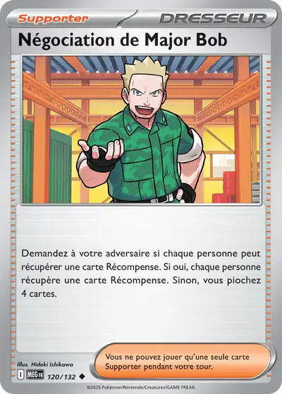Image de la carte Pokemon Négociation de Major Bob 120/132