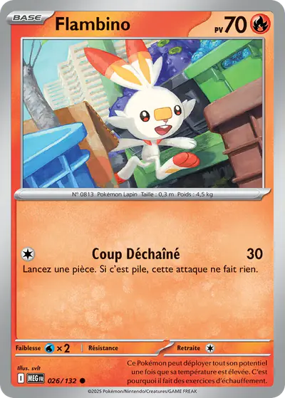 Image de la carte Pokemon Flambino 026/132