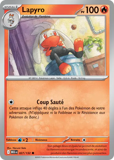 Image de la carte Pokemon Lapyro 027/132