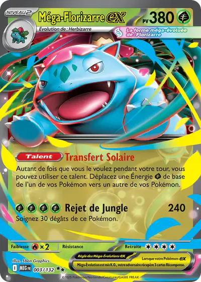 Image de la carte Pokemon Méga-Florizarre ex 003/132