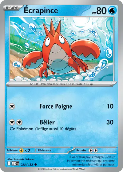Image de la carte Pokemon Écrapince 033/132