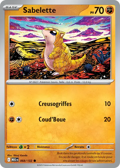 Image de la carte Pokemon Sabelette 068/132