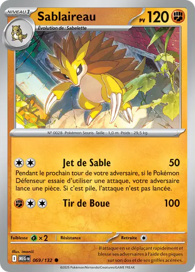 Image de la carte Pokemon Sablaireau 069/132