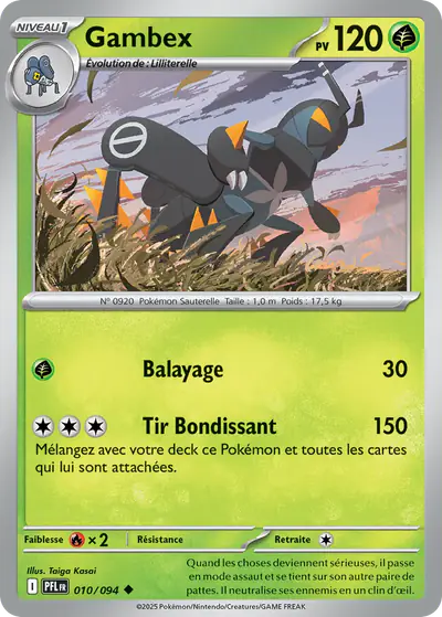 Image de la carte Pokemon Gambex 010/94