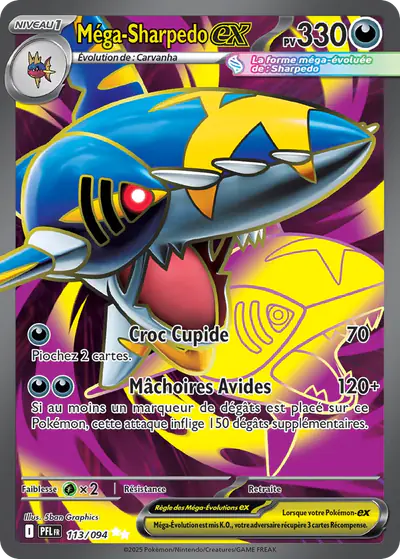 Image de la carte Pokemon Méga-Sharpedo ex 113/94