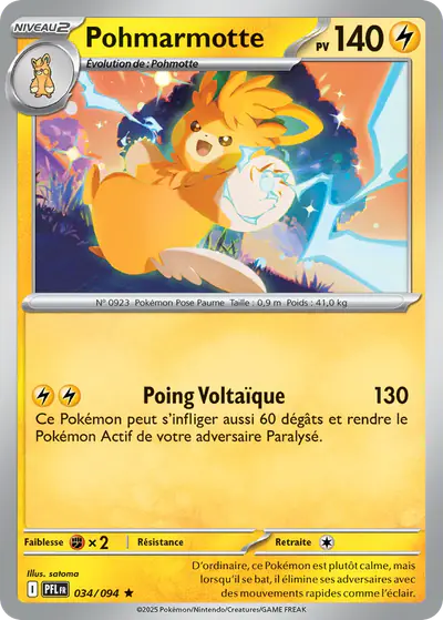 Image de la carte Pokemon Pohmarmotte 034/94