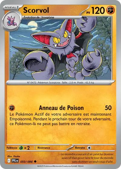 Image de la carte Pokemon Scorvol 050/94