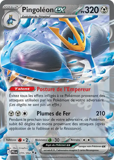 Image de la carte Pokemon Pingoléon ex 070/94