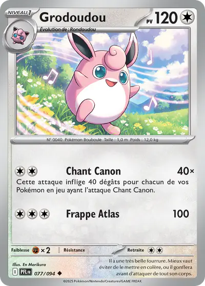 Image de la carte Pokemon Grodoudou 077/94