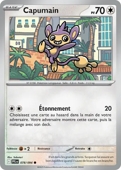 Image de la carte Pokemon Capumain 078/94