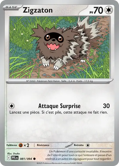 Image de la carte Pokemon Zigzaton 081/94