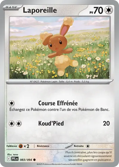 Image de la carte Pokemon Laporeille 083/94