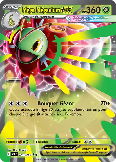 Image de la carte Pokemon Méga-Méganium ex 010/217