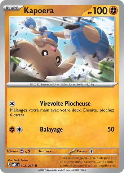 Image de la carte Pokemon Kapoera 102/217