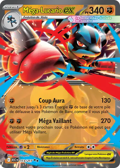 Image de la carte Pokemon Méga-Lucario ex 113/217