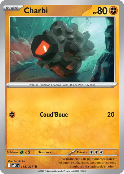 Image de la carte Pokemon Charbi 118/217