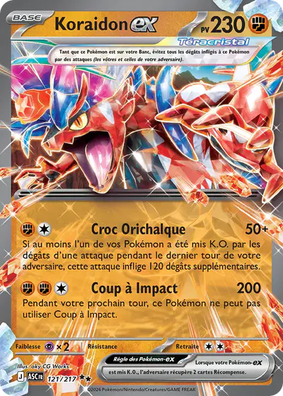 Image de la carte Pokemon Koraidon ex 121/217