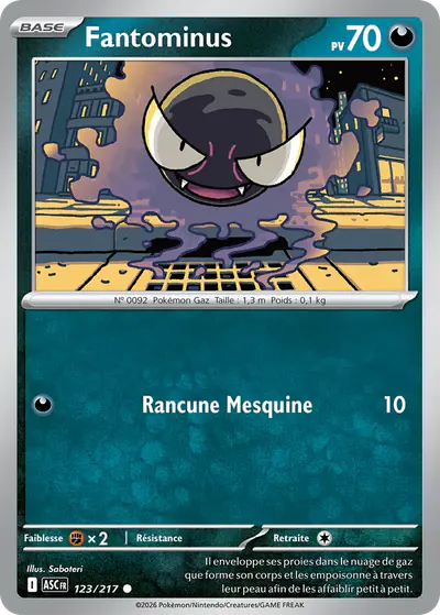 Image de la carte Pokemon Fantominus 123/217