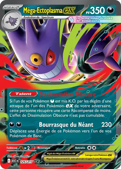 Image de la carte Pokemon Méga-Ectoplasma ex 125/217