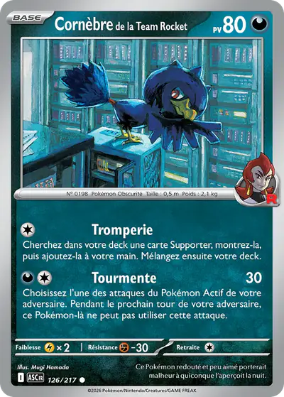 Image de la carte Pokemon Cornèbre de la Team Rocket 126/217