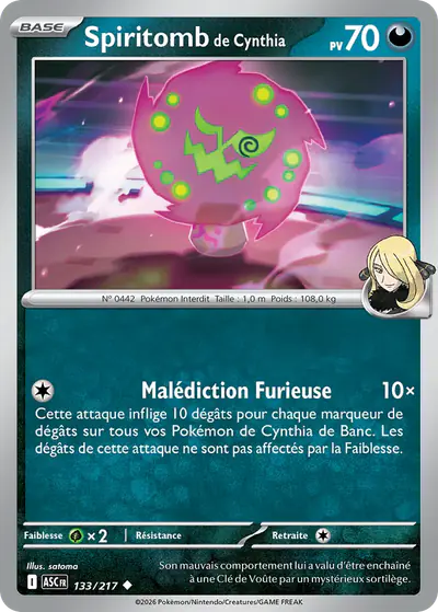 Image de la carte Pokemon Spiritomb de Cynthia 133/217