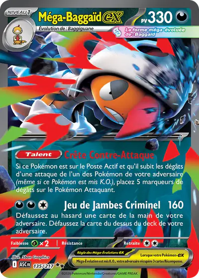 Image de la carte Pokemon Méga-Baggaïd ex 135/217