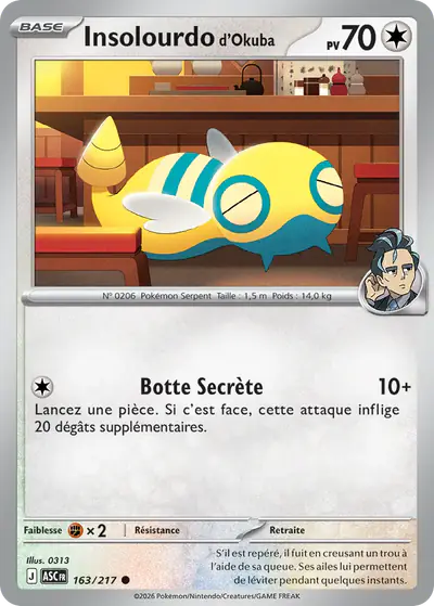 Image de la carte Pokemon Insolourdo d'Okuba 163/217