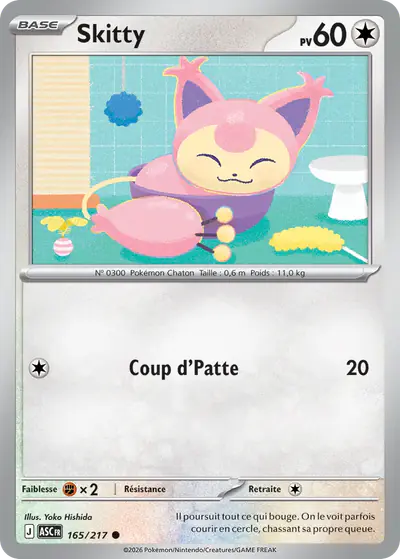 Image de la carte Pokemon Skitty 165/217