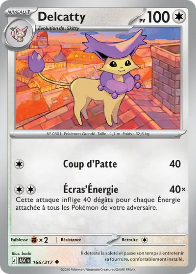 Image de la carte Pokemon Delcatty 166/217
