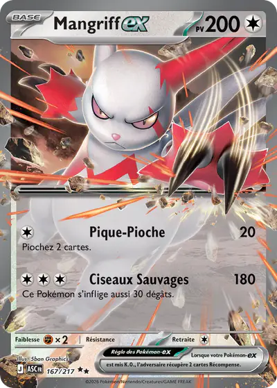 Image de la carte Pokemon Mangriff ex 167/217