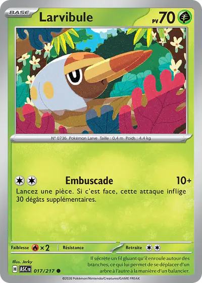 Image de la carte Pokemon Larvibule 017/217
