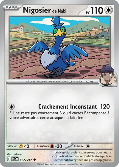 Image de la carte Pokemon Nigosier de Nabil 177/217
