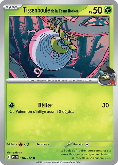 Image de la carte Pokemon Tissenboule de la Team Rocket 018/217