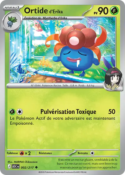 Image de la carte Pokemon Ortide d'Erika 002/217