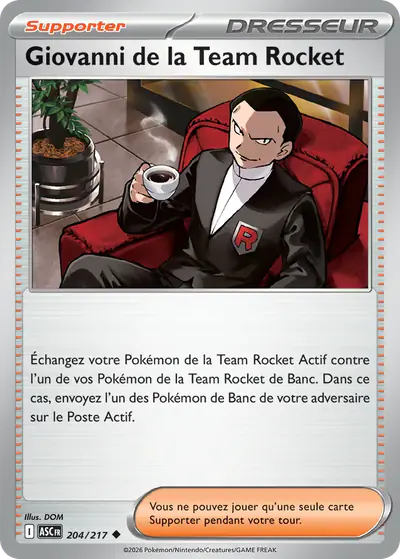 Image de la carte Pokemon Giovanni de la Team Rocket 204/217