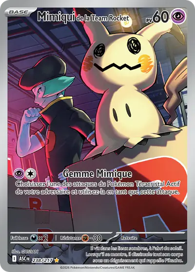 Image de la carte Pokemon Mimiqui de la Team Rocket 238/217