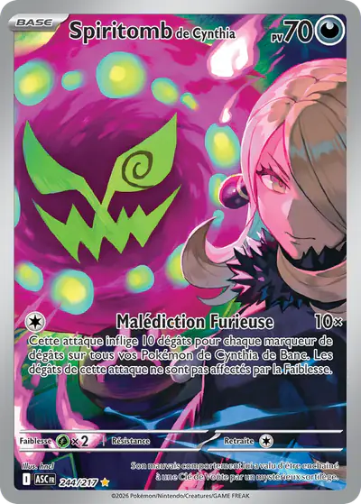 Image de la carte Pokemon Spiritomb de Cynthia 244/217