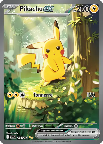 Image de la carte Pokemon Pikachu ex 276/217