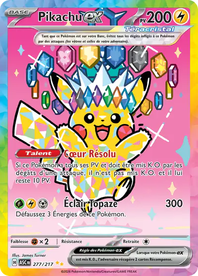Image de la carte Pokemon Pikachu ex 277/217